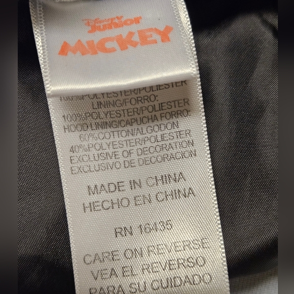 Disney Boys Mickey Mouse Puffer Vest Gray Black Hood Ears Zip Up size 5T - Picture 8 of 11